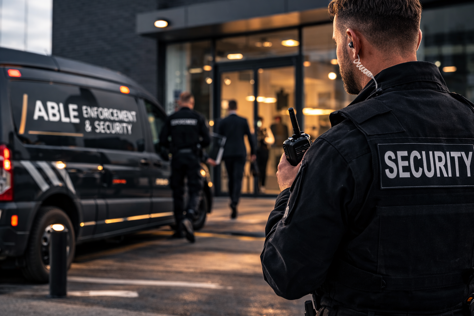 Professional enforcement and security team in uniform
